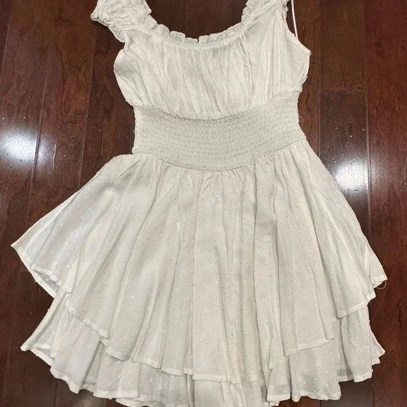 Urban Outfitters Dress/Romper Bundle Red Dress and White Romper Set - Picture 3 of 6